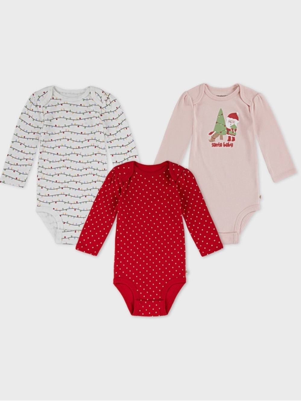 Huggies • NWT Baby Girls' Holiday Long-Sleeve One-Piece Bodysuit 3-Pack